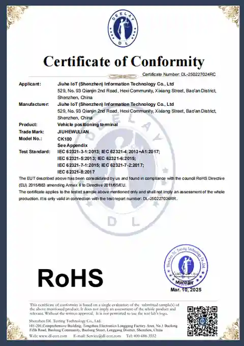 RoHS 证书